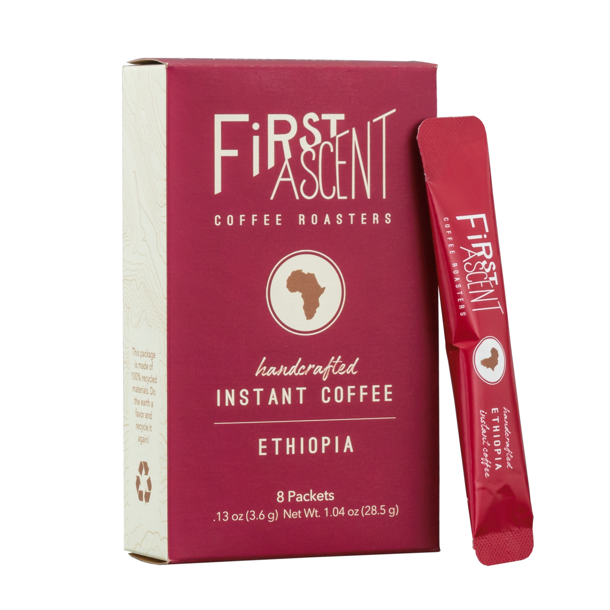 Ethiopia Instant Coffee Light 8Pack Handcrafted SingleServe Packets